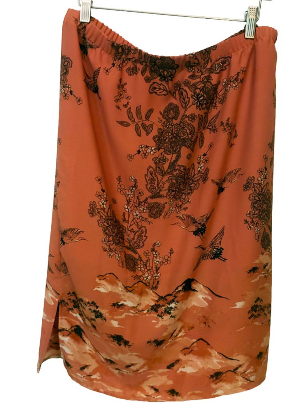 Pleione New With Tags Skirt | Women’s Floral Print with Birds Skirt